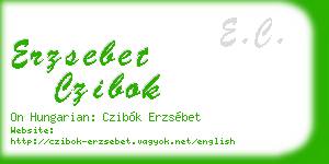 erzsebet czibok business card