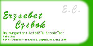 erzsebet czibok business card